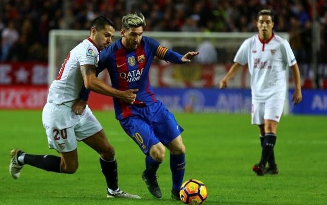 Messi 500. gólját szerezte a Sevillában fordító katalánok színeiben (Fotó: Action Images)