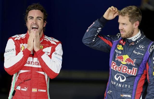 Nem nehéz kitalálni, hogy Fernando Alonso vagy Sebastian Vettel örül jobban az idény végének (Fotó: Reuters)