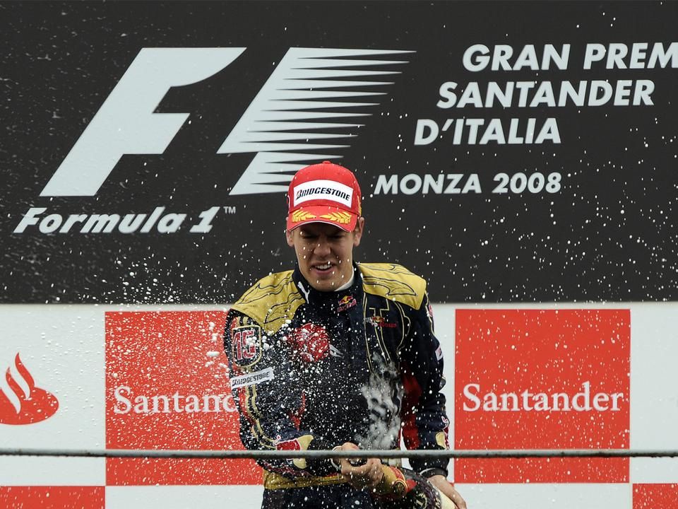 A Red Bull Junior Team első F1-es futamgyőztese, Sebastian Vettel (Fotó: AFP)