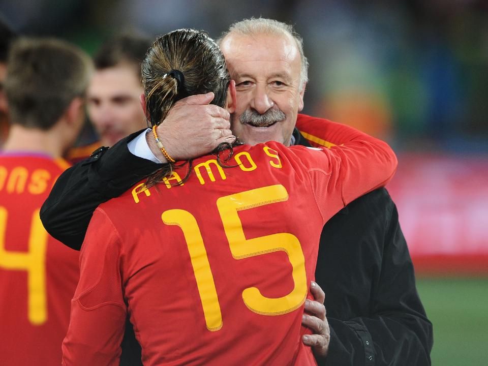 Vicente del Bosque és Sergio Ramos 2010-ben világbajnok lett     (Fotó: Getty Images)