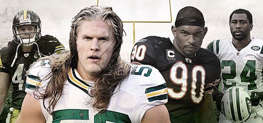 Négy nagyszerű védő, aki bármikor képes megváltoztatni egy mérkőzést (balról jobbra): Troy Polamalu, Clay Matthews, Julius Peppers, Darrelle Revis (Fotó: 3.bp.blogspot.com)