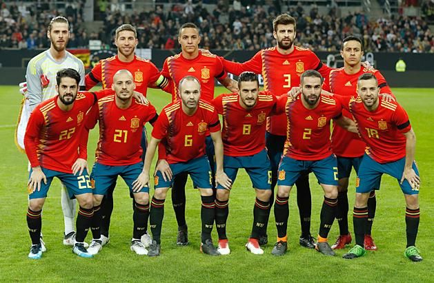 A spanyol válogatott (Fotó: AFP)
