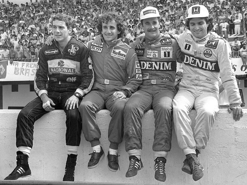 Senna, Prost, Mansell és Piquet – előbbi három egyaránt két győzelemmel indított, mégis utóbbi lett a bajnok 1987-ben (Fotó: AFP)