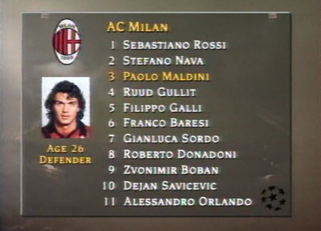 A Milan 1995-ös felállása a legrangosabb európai kupában
