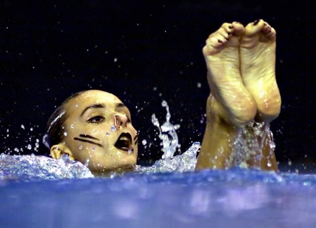 A most főbíróként dolgozó Olga Brusznyikina ilyen volt a medencében (Fotó: Action Images)