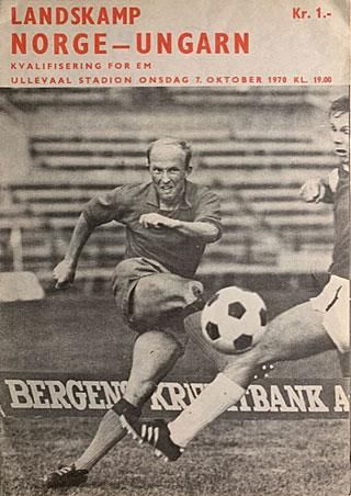 A mérkőzésre kiadott műsorfüzet címlapja, 
a norvégok magabiztosan várták a meccset