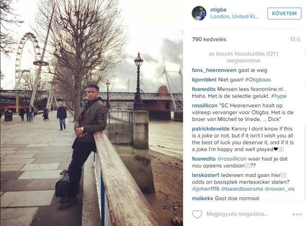 Otigba Londonban járt, mindenkit megtévesztett (Fotó: instagram.com/otigba)