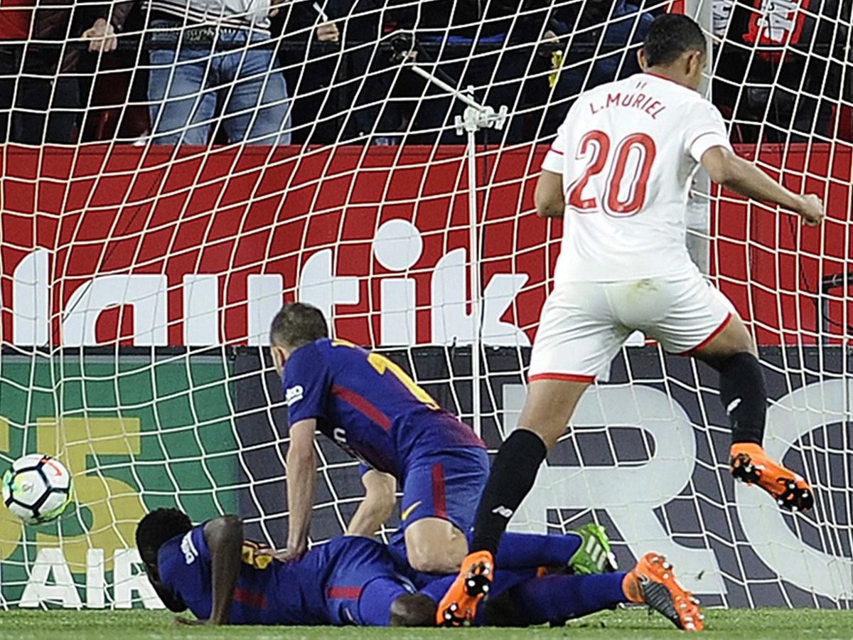 Luis Muriel a második hazai gólt lövi (Fotó: AFP)