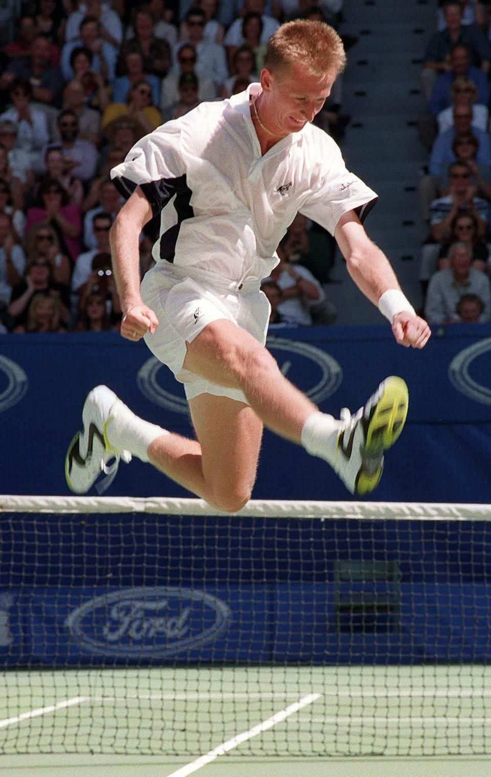 Petr Korda így ünnepelte Australian Open-győzelmét 1998-ban (Fotó: AFP)