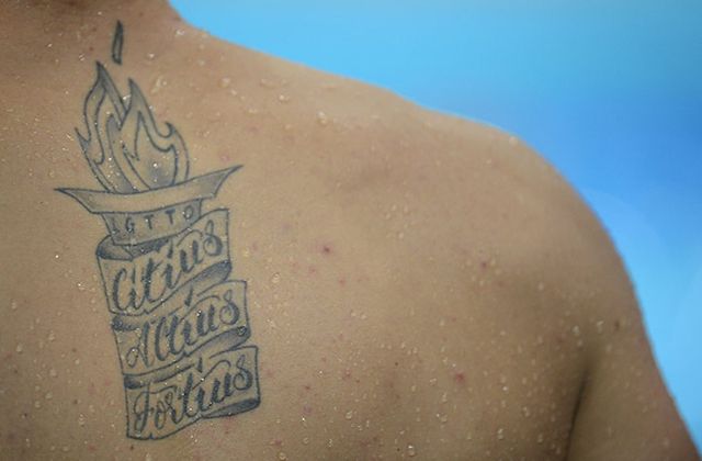 Egy igazi olimpiai tetoválás egy úszó lapockáján (Fotók: Reuters, AP, Getty)
