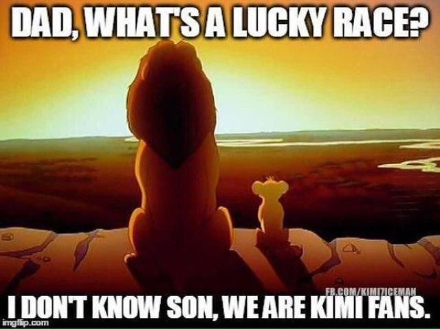 Apa, milyen egy szerencsés futam? Nem tudom, fiam, mi Kimi-rajongók vagyunk (Forrás: Facebook)