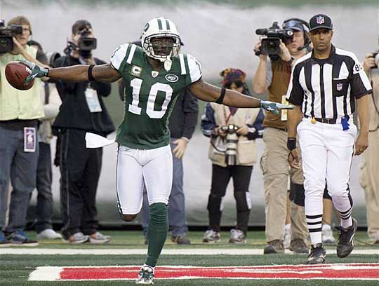 Santonio Holmes touchdownja fontos győzelmet jelentett a Jetsnek (Fotó: Reuters)