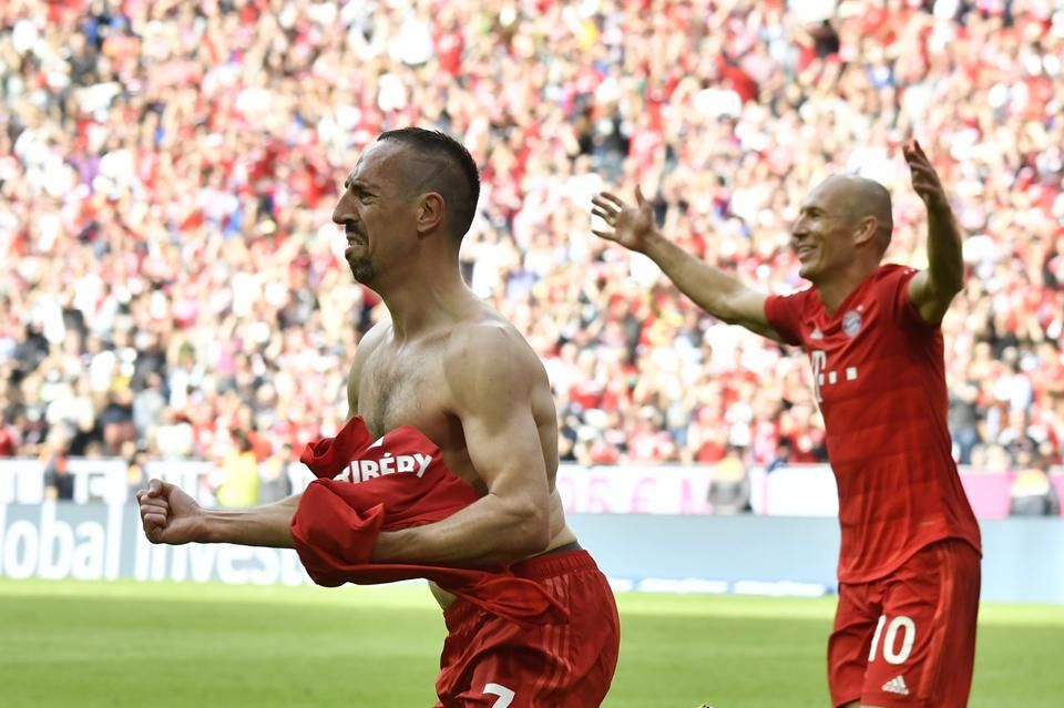 Mesébe illő történet. Ribéry és Robben is góllal búcsúzott az Allianz Aréna közönségétől (Fotó: AFP)