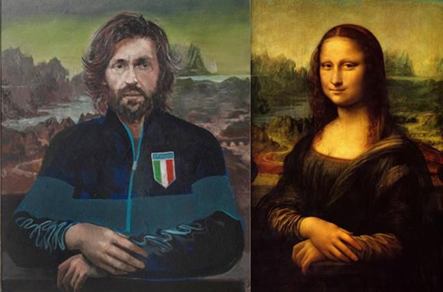 Andrea Pirlo,  Leonardo da Vinci: Mona Lisa című képén (Fotó: metro.co.uk)