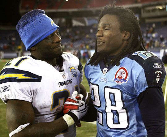 LaDainian Tomlinson (balra) és Chris Johnson - a jelen kor két sztárfutója (Fotó: Reuters)