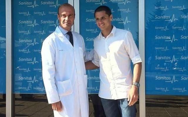 Chicharito már orvosin a Realnál (Fotó: as.com)