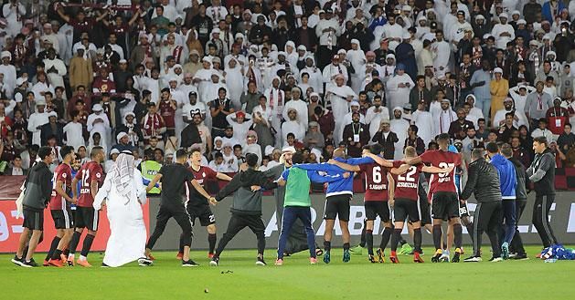 Így ünnepelt a csapat a lefújás után (Fotó: Al-Vahda, Twitter)