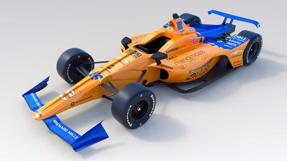 Alonso ezzel az autóval indul 2019-ben az Indy 500-on – oldalról (Fotó: mclaren.com)