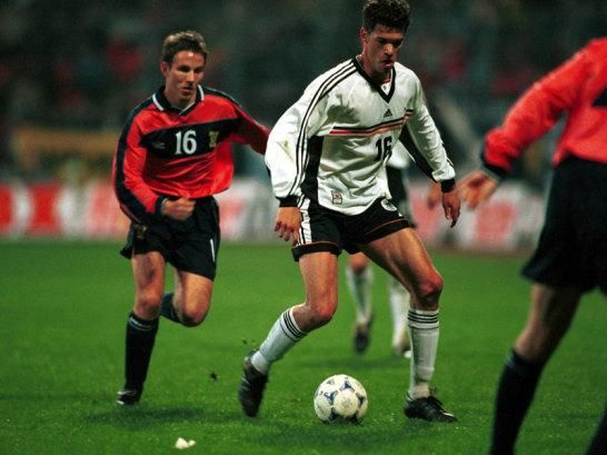1999. április 28.: az első válogatott mérkőzés. Németország–Skócia 1–0 (Forrás: kicker.de)