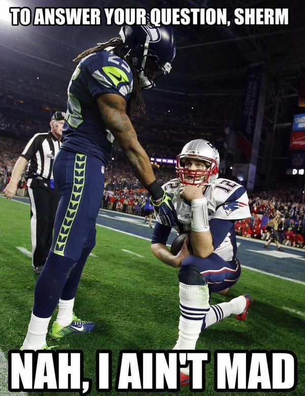 Sherman ezúttal sportszerűen gratulált (Fotó: NFL Memes)