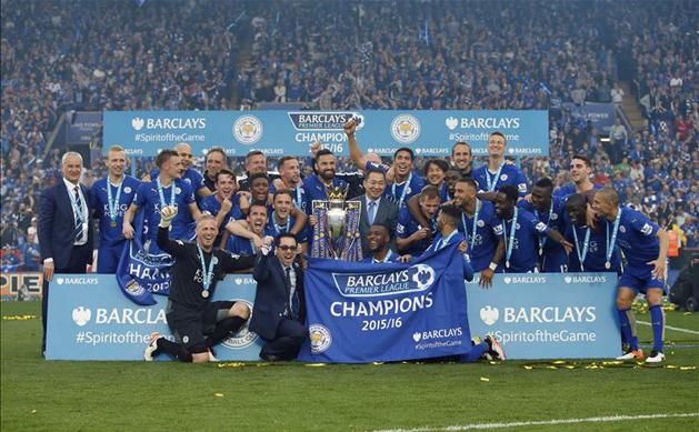 A Premier League 2015–2016-os idényének győztese: a Leicester City (Fotó: Action Images)