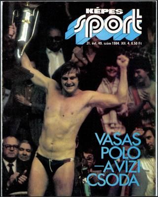 Mielőtt Olaszországba szerződött volna, még 
1984. december elsején másodszor is BEK-győztes 
lett a Vasassal, a CSZK-VMF Moszkva 10–5-ös legyőzése 
után ünnepelhetett a Komjádi uszodában (Fotó: Nemzeti Sport)