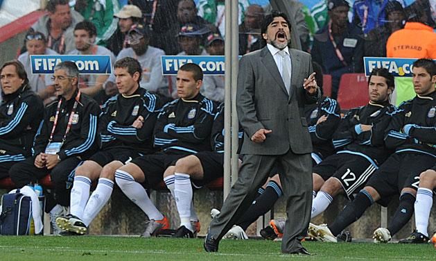 Diego Maradona mint szövetségi kapitény (Fotó: AFP)