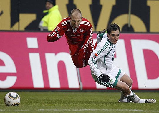 Arjen Robben (balra) szerezte az első Bayern-gólt (fotó: Action Images)