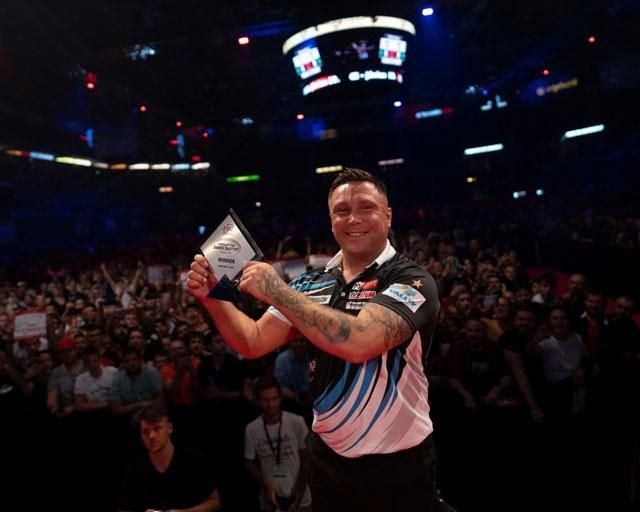 Gerwyn Price nyerte 2021 őszén az első Hungarian Darts Trophy-t (Fotó: Vörös Nándor és Darts Event Kft.)