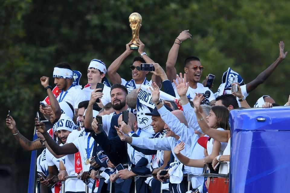 Four years ago, the French national team returned home as the World champions (photo: AFP)