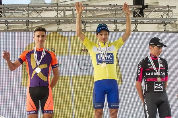 2017 dobogósai: Peák Barnabás, Daniel Jaramillo és az azóta két Tour de France-t nyerő Tadej Pogacar