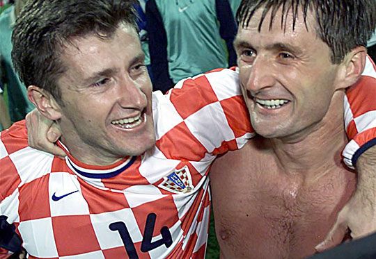 Két horvát hős 1998-ból: a vb-gólkirály Davor Suker (balra) és Robert Jarni (Fotó: Action Images)