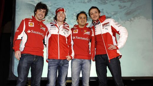 Alonso, Nicky Haiden, Massa és Valentino Rossi (Fotó: gpone.com)