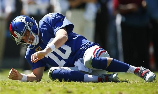 Eli Manning a nyolcadik eladott labdáját, a New York Giants a harmadik vereségét jegyezte (Fotó: Reuters)