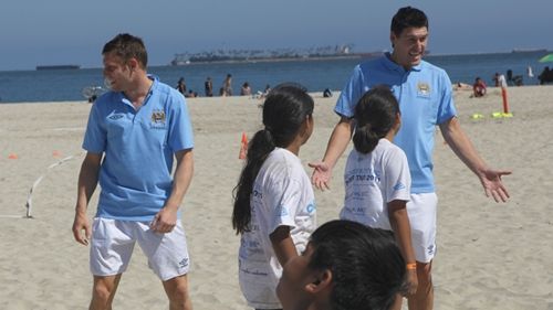 James Milner és Gareth Barry is jól érezte magát az eseményen (Fotó: mcfc.co.uk)