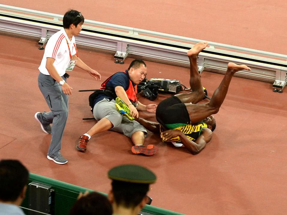 Az operatőr filmezés közben elütötte Usain Boltot kétkerekű elektromos járgányával (FOTÓ: AFP)