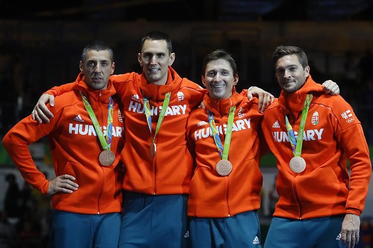 A bronzérmes csapat (balról jobbra): Boczkó Gábor, Rédli András, Imre Géza, Somfai Péter (Fotó: Szabó Miklós)