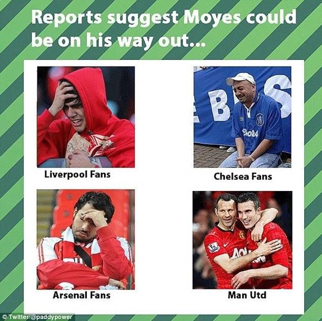 A Liverpool-, a Chelsea- és az Arsenal-drukkerek megtudják, hogy Moyest kirúgták...
