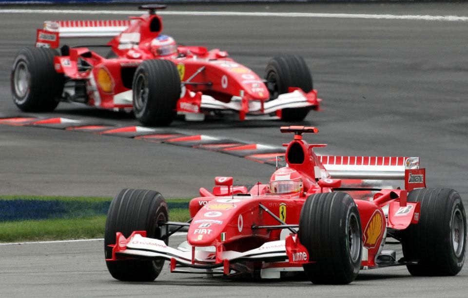 Michael Schumacher és Rubens Barrichello kettőse uralta a korszak nagydíjait (Fotó: AFP)