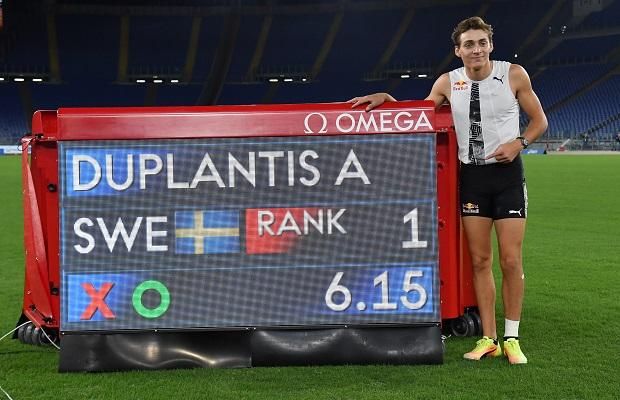 Duplantis 2020. szeptember 17-én megdöntötte Szegej Bubka szabadtéri világrekordját (Fotó: AFP)