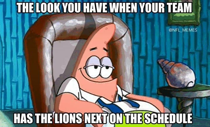 Mostanában a Lions elleni meccsek felérnek egy pihenővel (Forrás: NFL Memes)