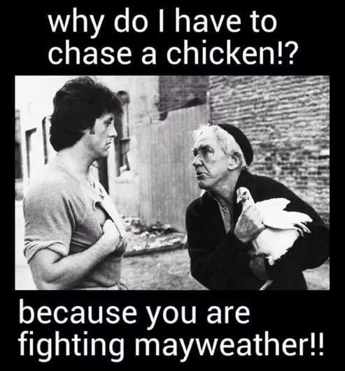 Miért kell egy csirkével edzenem? Mert Mayweather ellen készülsz!