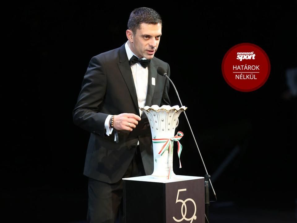 Novák Károly Eduárd 2017-ben díjátadóként vett részt az M4 Sport – Év sportolója gálán (Fotó: Nemzeti Sport)