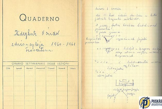 One of the most valuable pieces in Hungarian football history is the Florentine diary, in which Nándor Hidegkuti recorded the training exercises (CLICK ON PICTURE TO ENLARGE IT!)