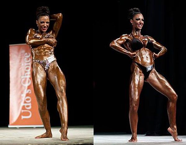 Jodie Marsh a testépítő versenyen (Fotó: The Sun)