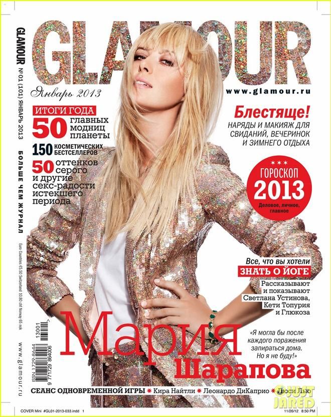 Marija Sarapova a Glamour Russia 2013. évi első számában (Fotók: Glamour / Just Jared)