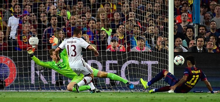 A Barcelona többször került a kapu elé az első félidőben (Fotó: AFP)