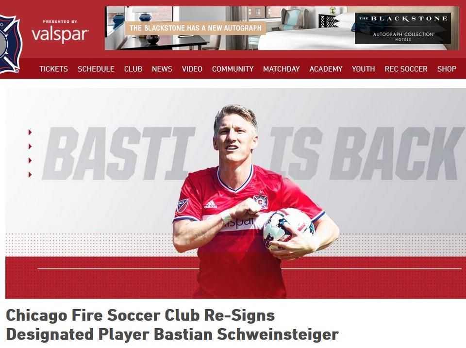 Hivatalos! Bastian Schweinsteiger marad a Chicago Fire-nél (Fotó: chicago-fire.com)