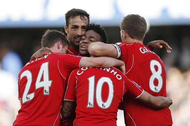 Liverpool öröm az ötödik gól után (Fotó: Action Images)