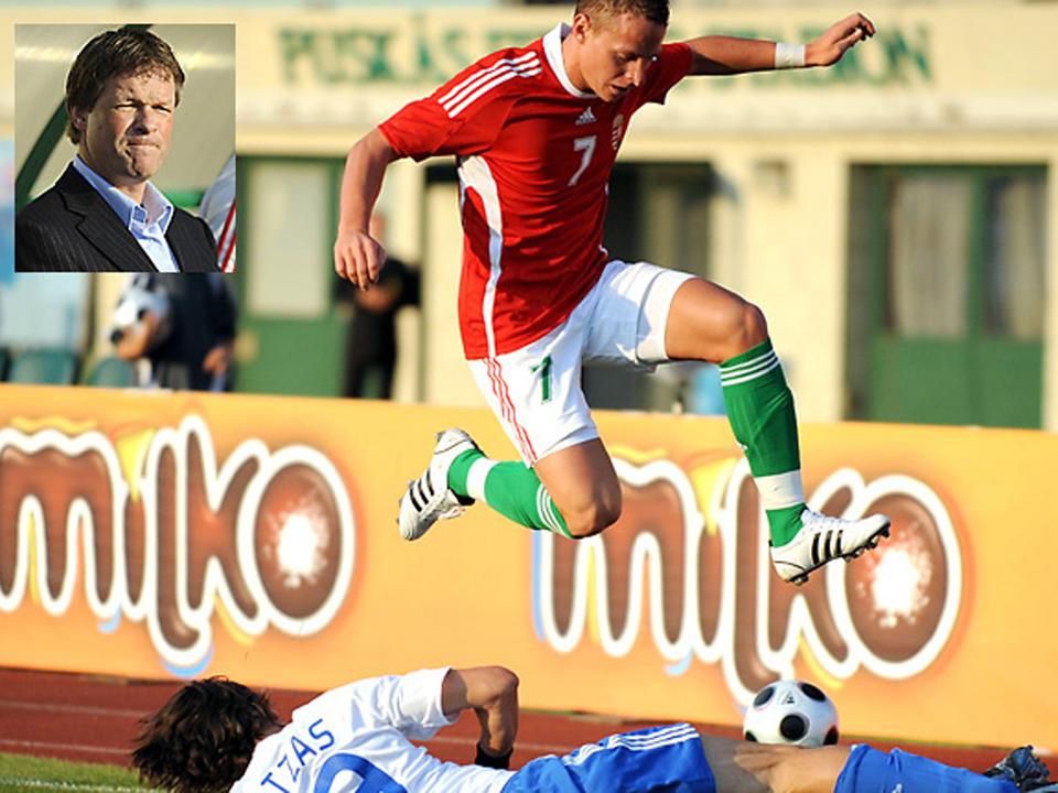 Dzsudzsák Balázs a görögök elleni 2008-as meccsen szerezte az első gólját a válogatottban és ez volt Erwin Koeman szövetségi kapitány (kis képünkön) első mérkőzése a válogatott kispadján (Forrás: NS-archív)